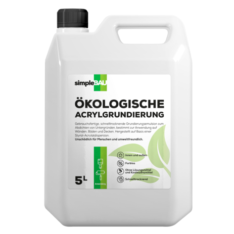 Ökologische ACRYLGRUNDIERUNG simpleBAU tiefengrund, grundierung wand innen, tiefengrund innen, tiefengrund rigips, grundierung wand
