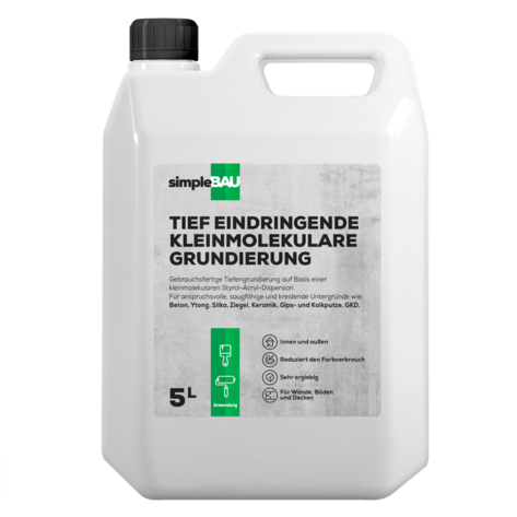 Tief eindringende, kleinmolekulare Grundierung tiefengrund, grundierung wand innen, tiefengrund innen, tiefengrund rigips, grundierung wand