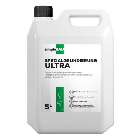 Spezialgrundierung ULTRA simpleBAU tiefengrund, grundierung wand innen, tiefengrund innen, tiefengrund rigips, grundierung wand